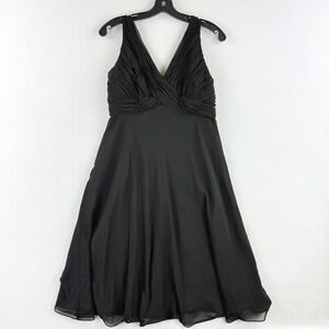 JONES NEW YORK Black Dress Size 10 Ruched Front Tank Strap‎ Womens Cocktail NWT